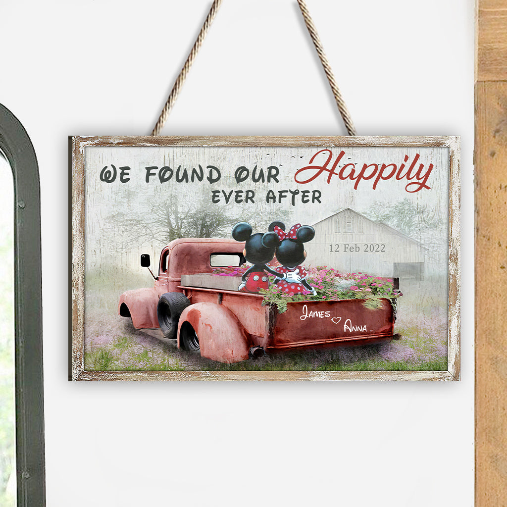 Happily Ever After - Personalized Mouse Custom Shaped Wood Sign
