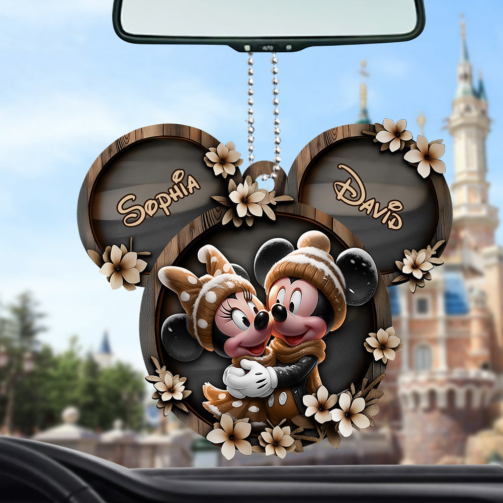 Cute Mouse Couple - Personalized Mouse Car Ornament