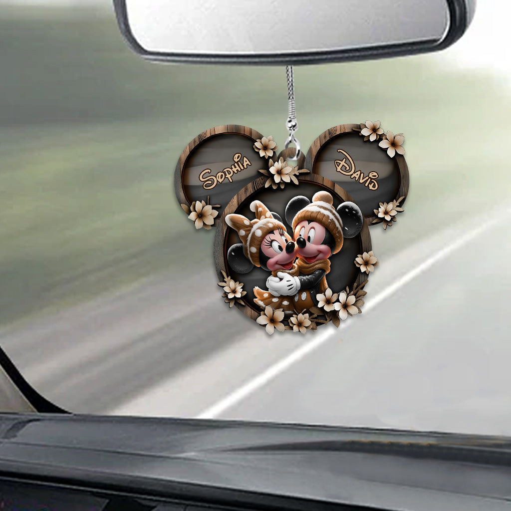 Cute Mouse Couple - Personalized Mouse Car Ornament
