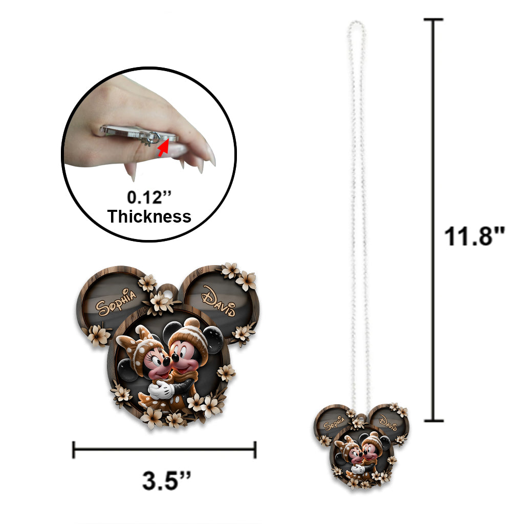Cute Mouse Couple - Personalized Mouse Car Ornament