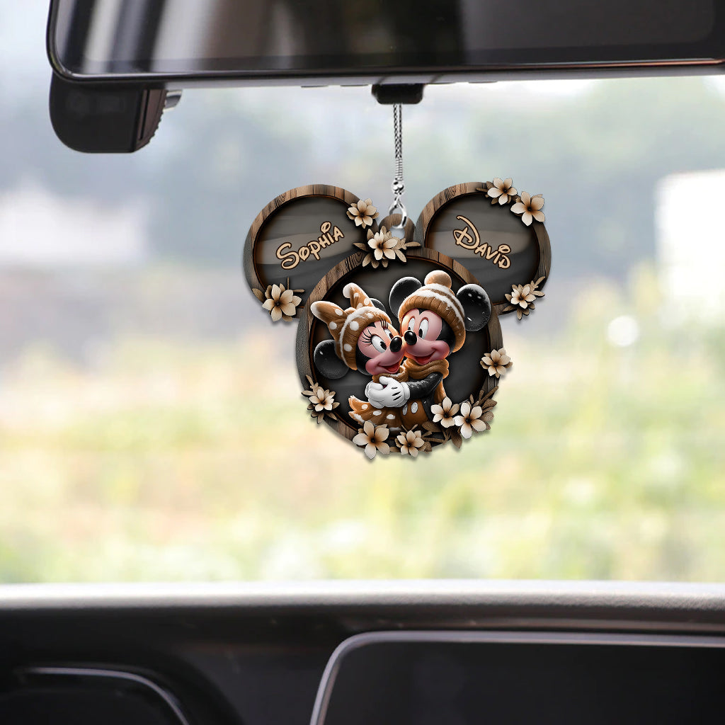 Cute Mouse Couple - Personalized Mouse Car Ornament