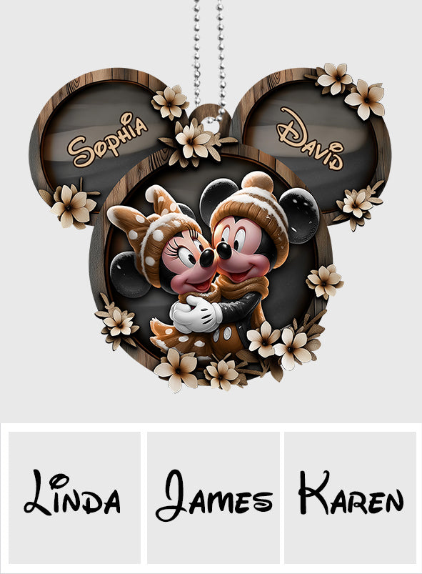 Cute Mouse Couple - Personalized Mouse Car Ornament