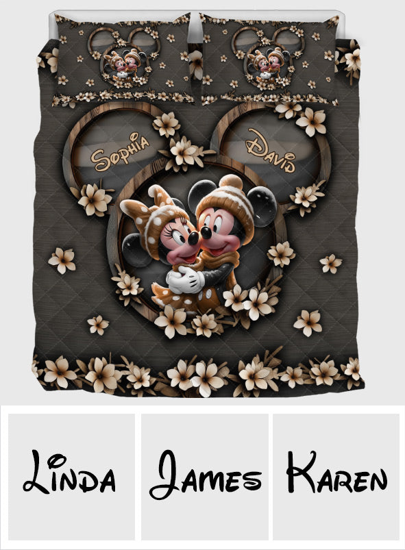 Cute Mouse Couple - Personalized Mouse Quilt Set