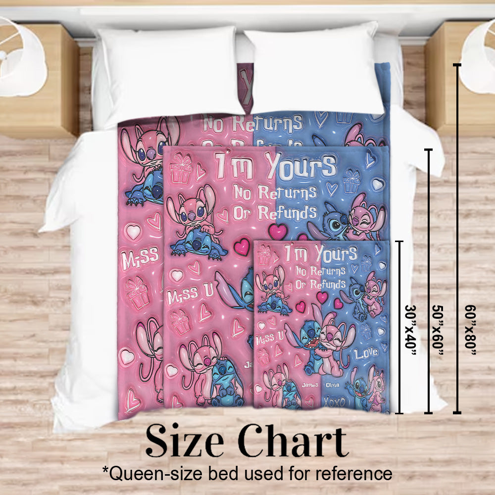 I'm Yours No Returns No Refunds - Personalized Ohana Blanket