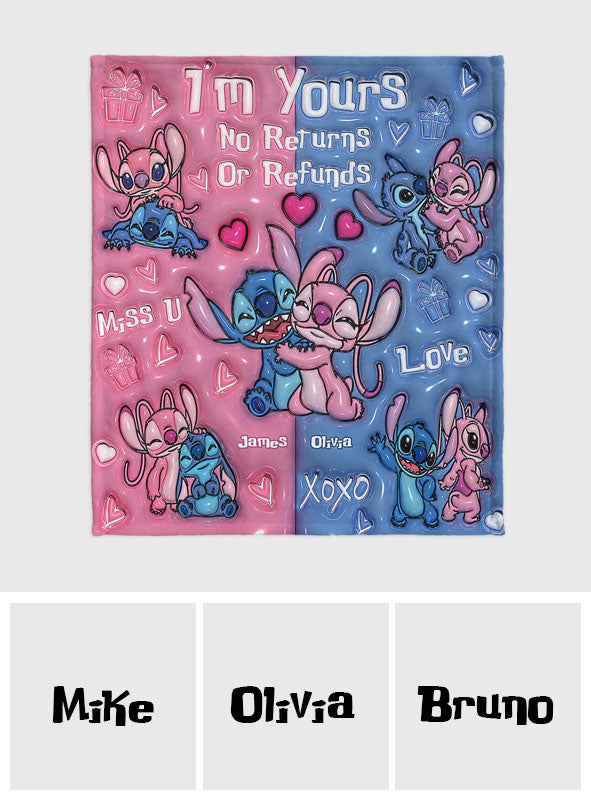 I'm Yours No Returns No Refunds - Personalized Ohana Blanket