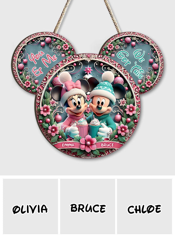 Cute Mouse Couple - Personalized Mouse Custom Shaped Wood Sign