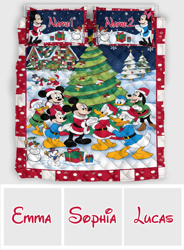 Merry Christmas - Personalized Mouse Quilt Set