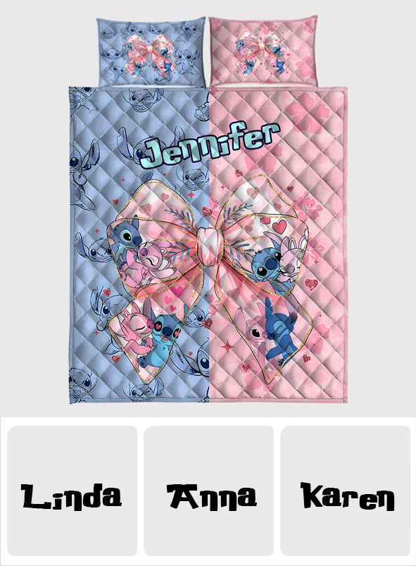 Ohana Means Family - Personalized Ohana Quilt Set