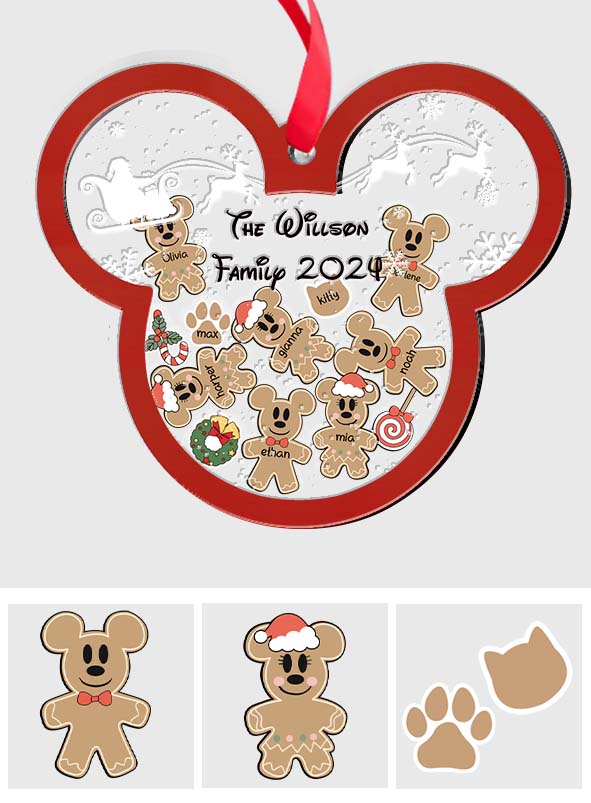 Magic Family - Personalized Mouse 3 Layered Shaker Ornament