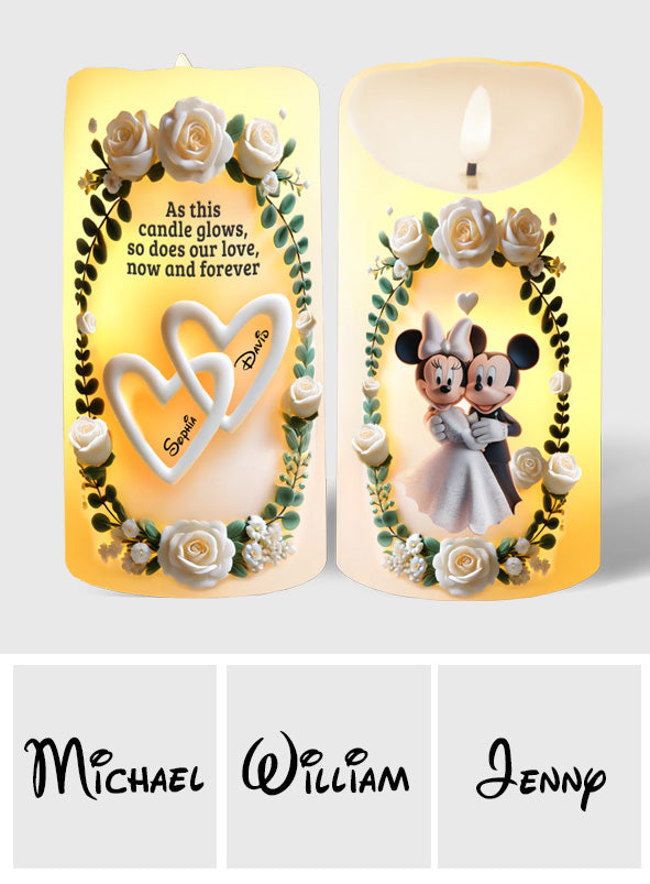 As This Candle Glows, So Does Our Love, Now And Forever - Personalized Couple Flameless Candle