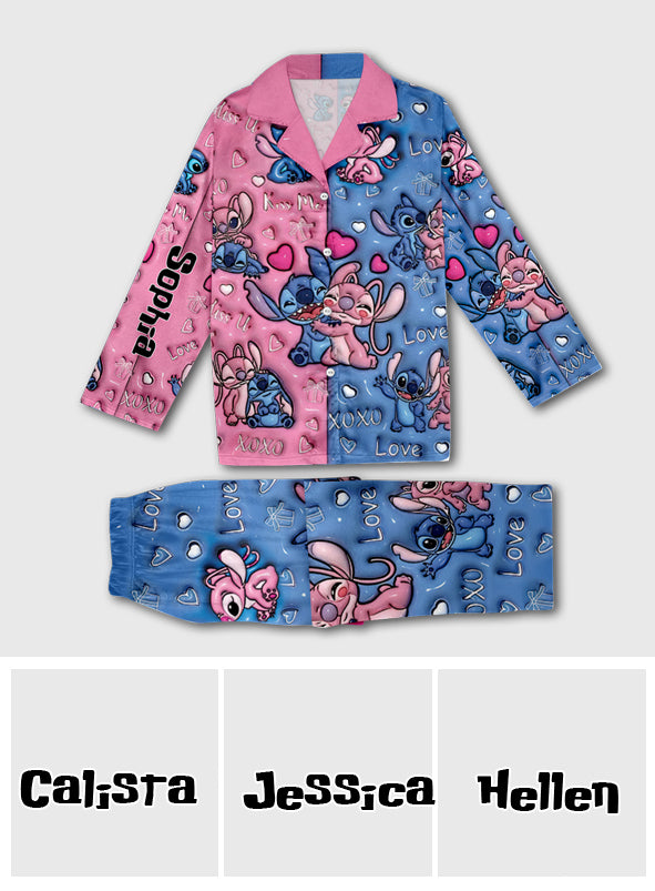 Love Ohana - Personalized Ohana Button Down Pajamas