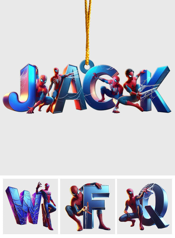 Spider Alphabet Letter - Personalized Kid Transparent Ornament
