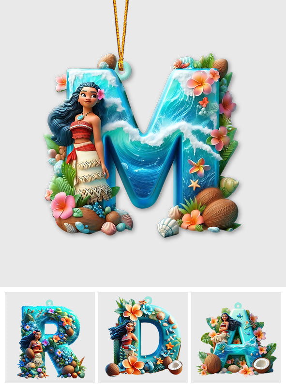 Beautiful Alphabet Letter - Personalized Mouse Ornament