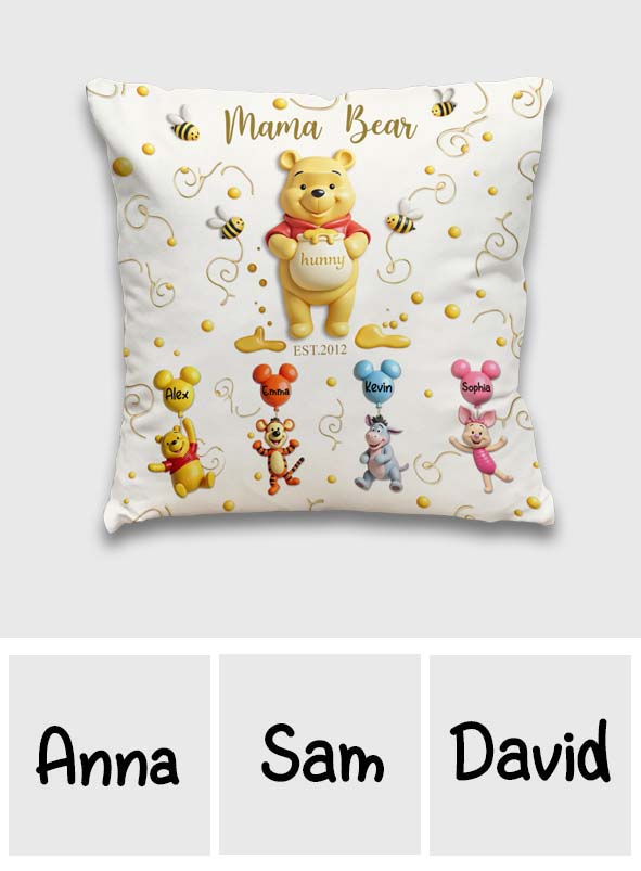 Mama Bear - Personalized Mouse Throw Pillow