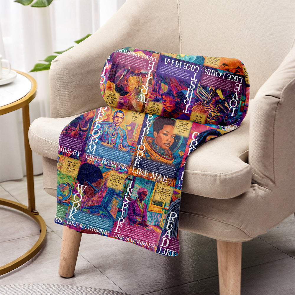 Rise Like Martin Dream Like Maya - Personalized African American Blanket
