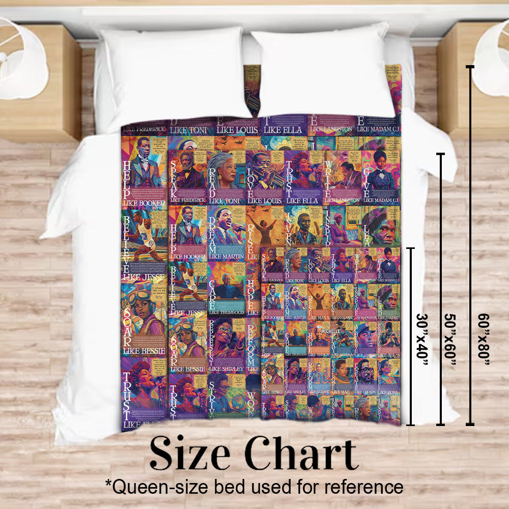 Rise Like Martin Dream Like Maya - Personalized African American Blanket