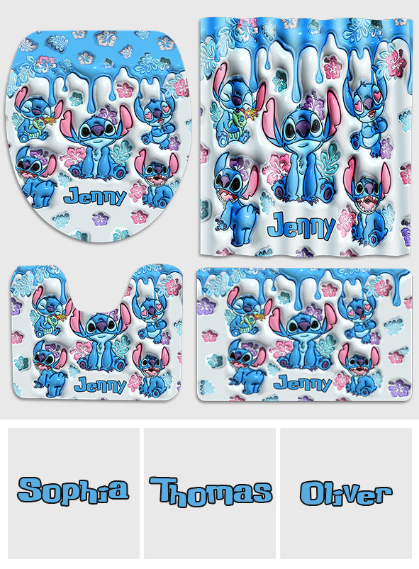 Ohana Means Family - Personalized Ohana Bathroom Curtain & Mats Set