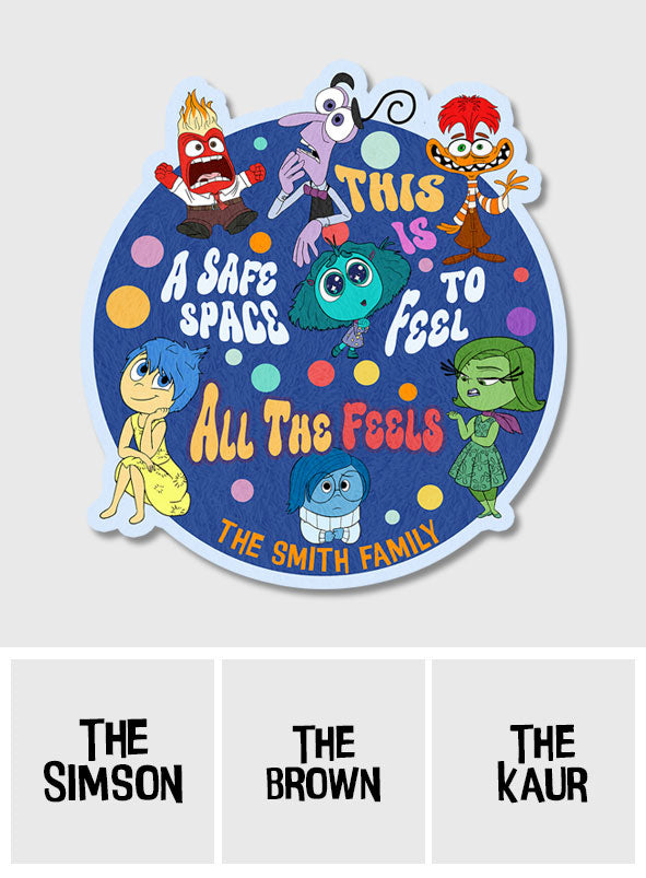 This Is A Safe Space To Feel All The Feels - Personalized Autism Awareness Shaped Doormat