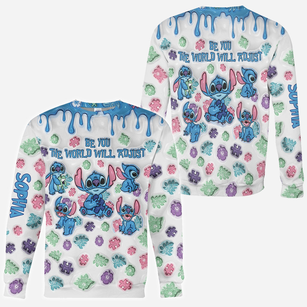 Be You The World Will Adjust - Personalized Autism Awareness All Over Shirt