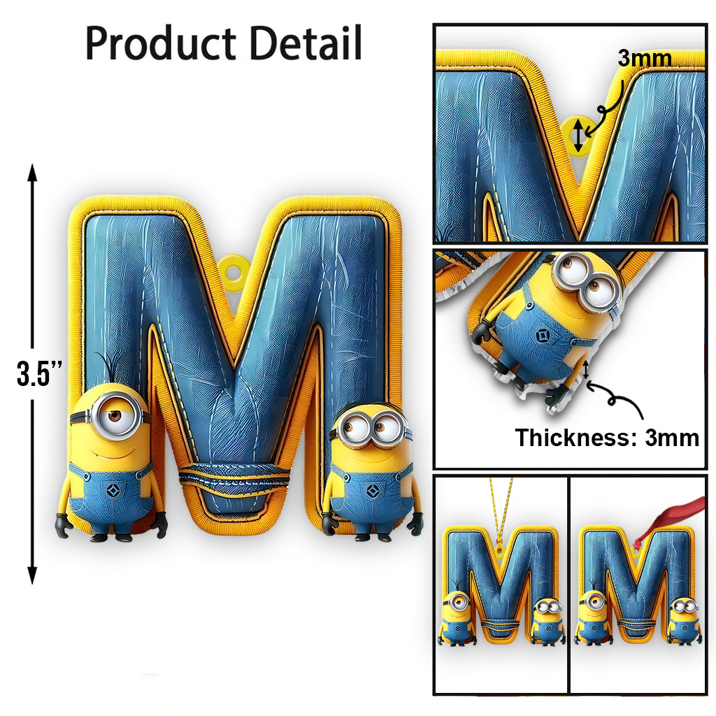 Yellow Monster Letter - Personalized Ornament