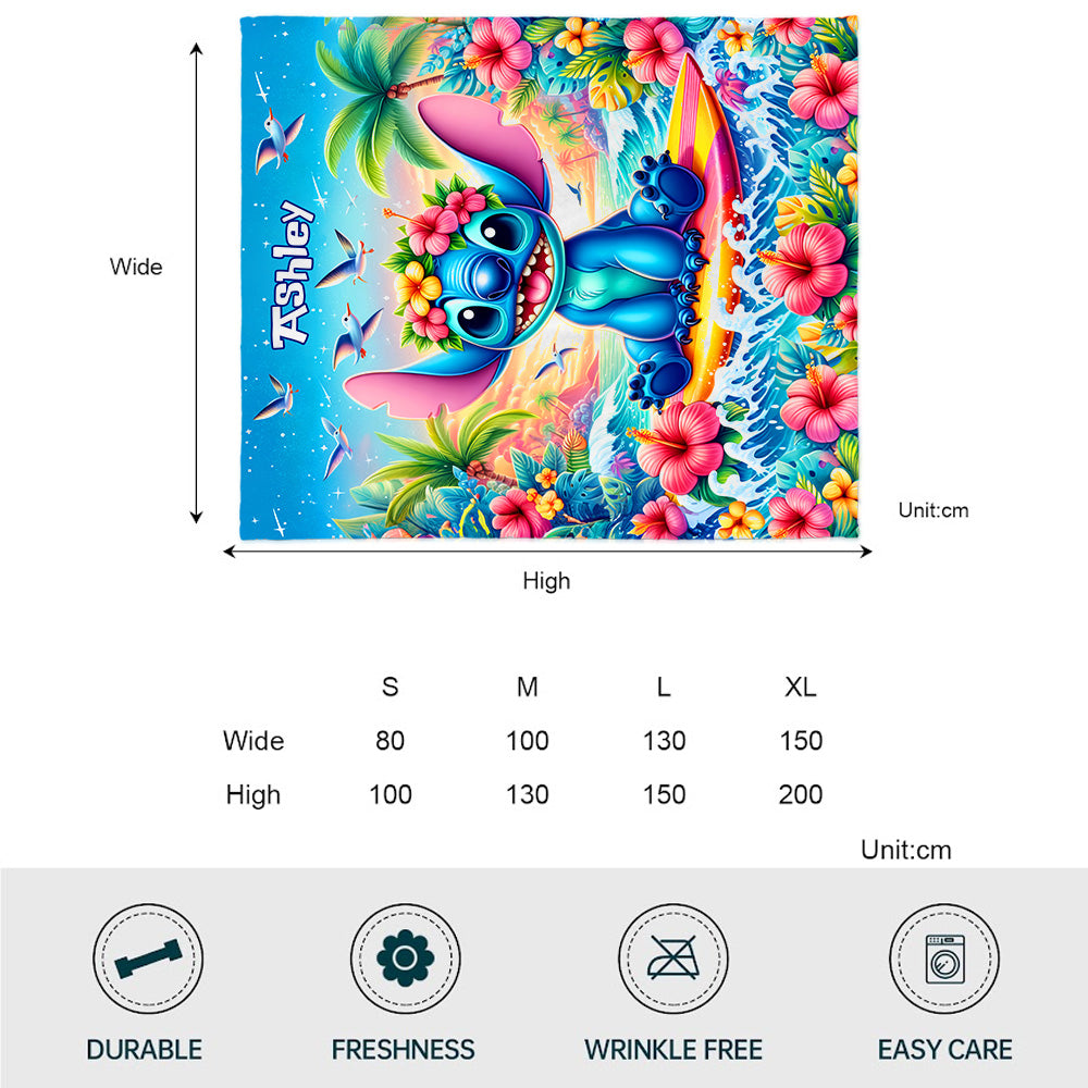 Blue Summer Hawaii - Personalized Ohana Blanket