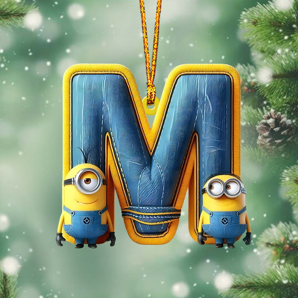 Yellow Monster Letter - Personalized Ornament