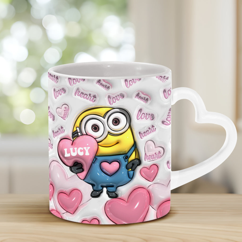 You're One In A Minion - Personalized Heart Handle Mug