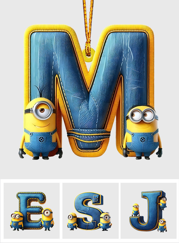 Yellow Monster Letter - Personalized Ornament