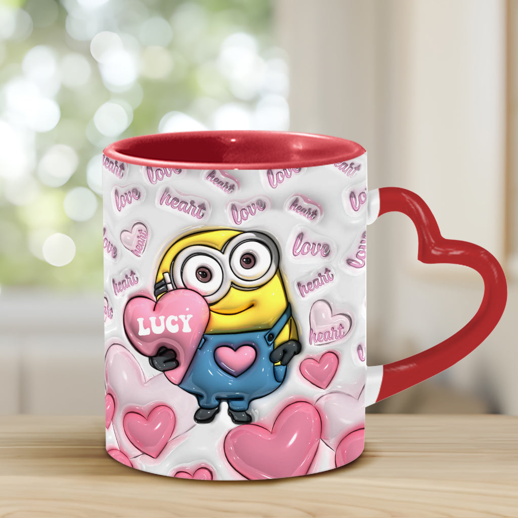 You're One In A Minion - Personalized Heart Handle Mug