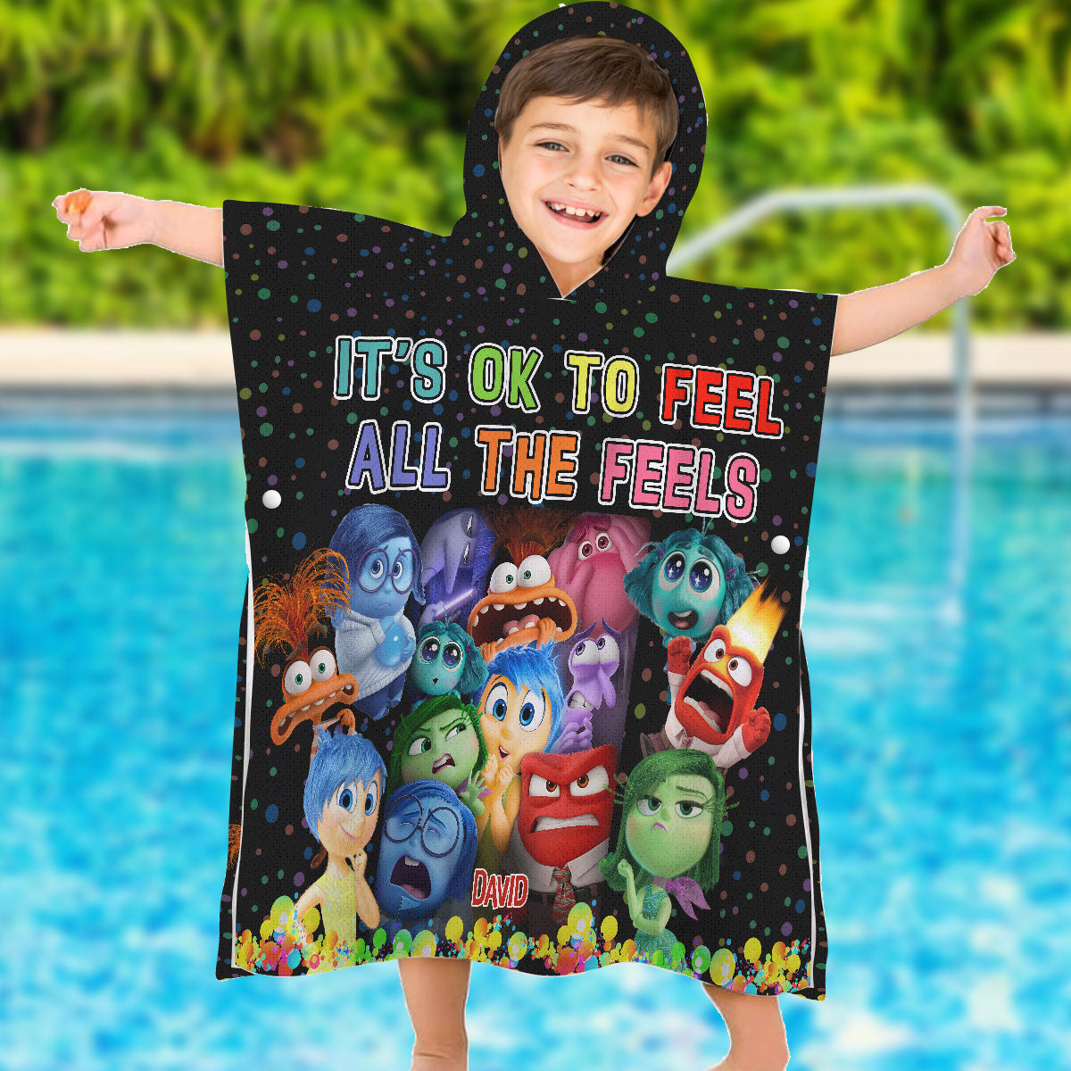 Your Feelings Are Valid - Personalized Kid Hooded Towel Poncho