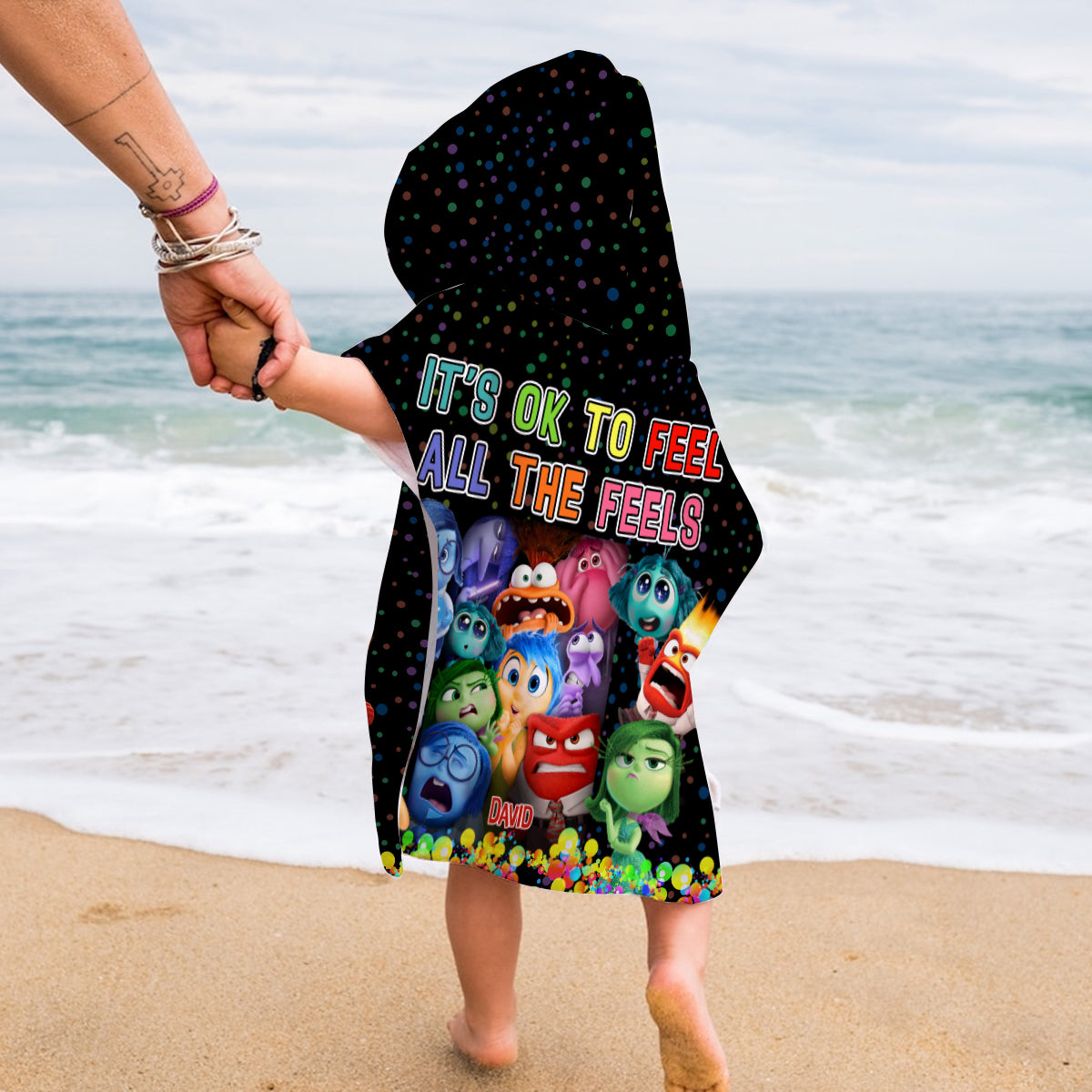 Your Feelings Are Valid - Personalized Kid Hooded Towel Poncho