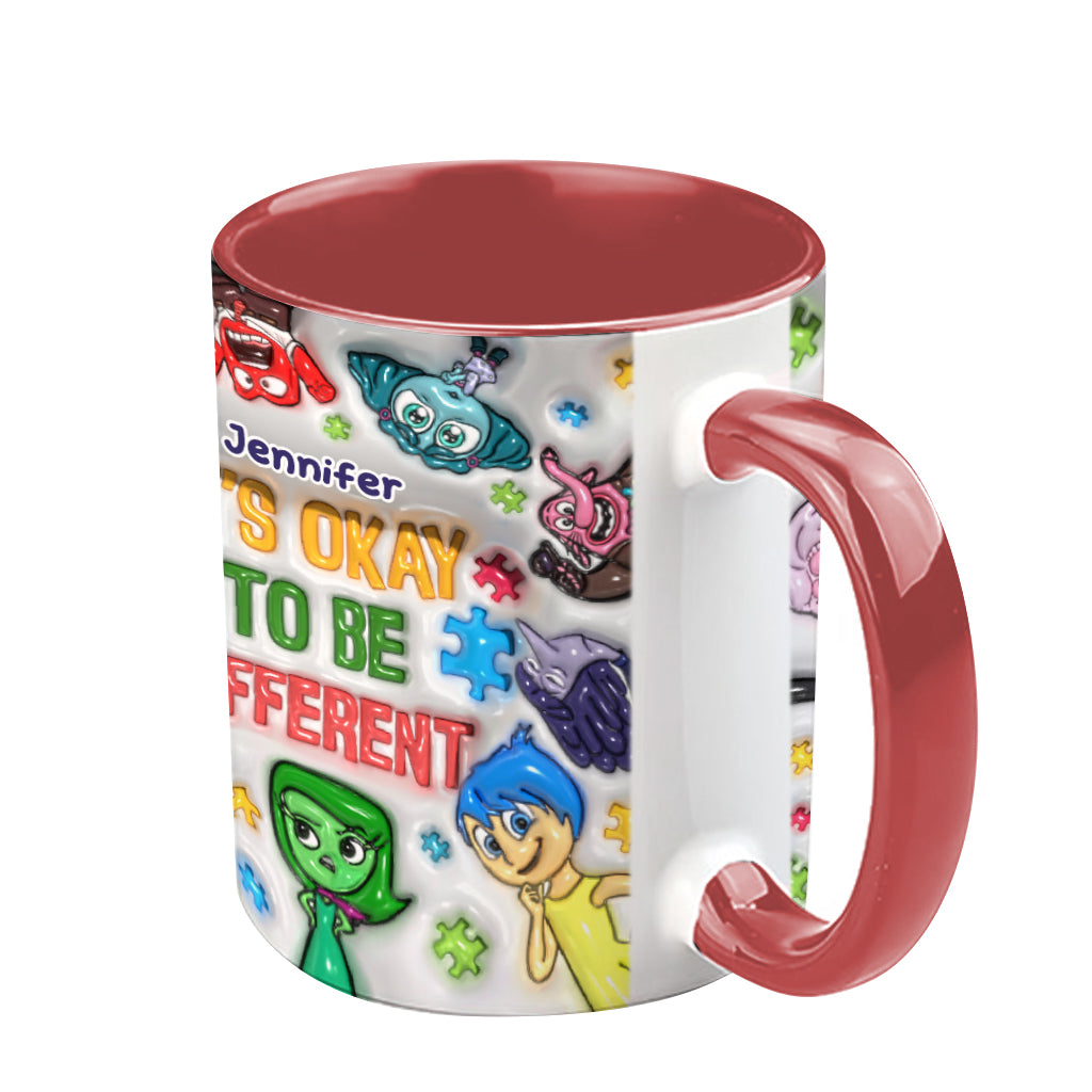 It's Ok To Be Different - Personalized Autism Awareness Accent Mug