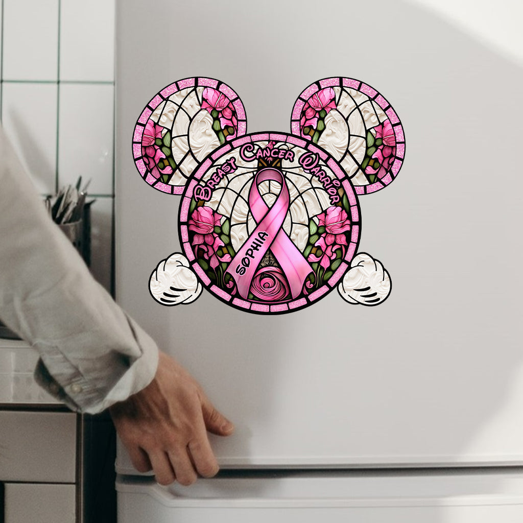 Breast Cancer Warrior - Personalized Mouse Decal Die Cut