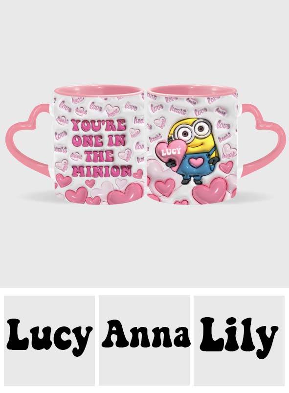 You're One In A Minion - Personalized Heart Handle Mug