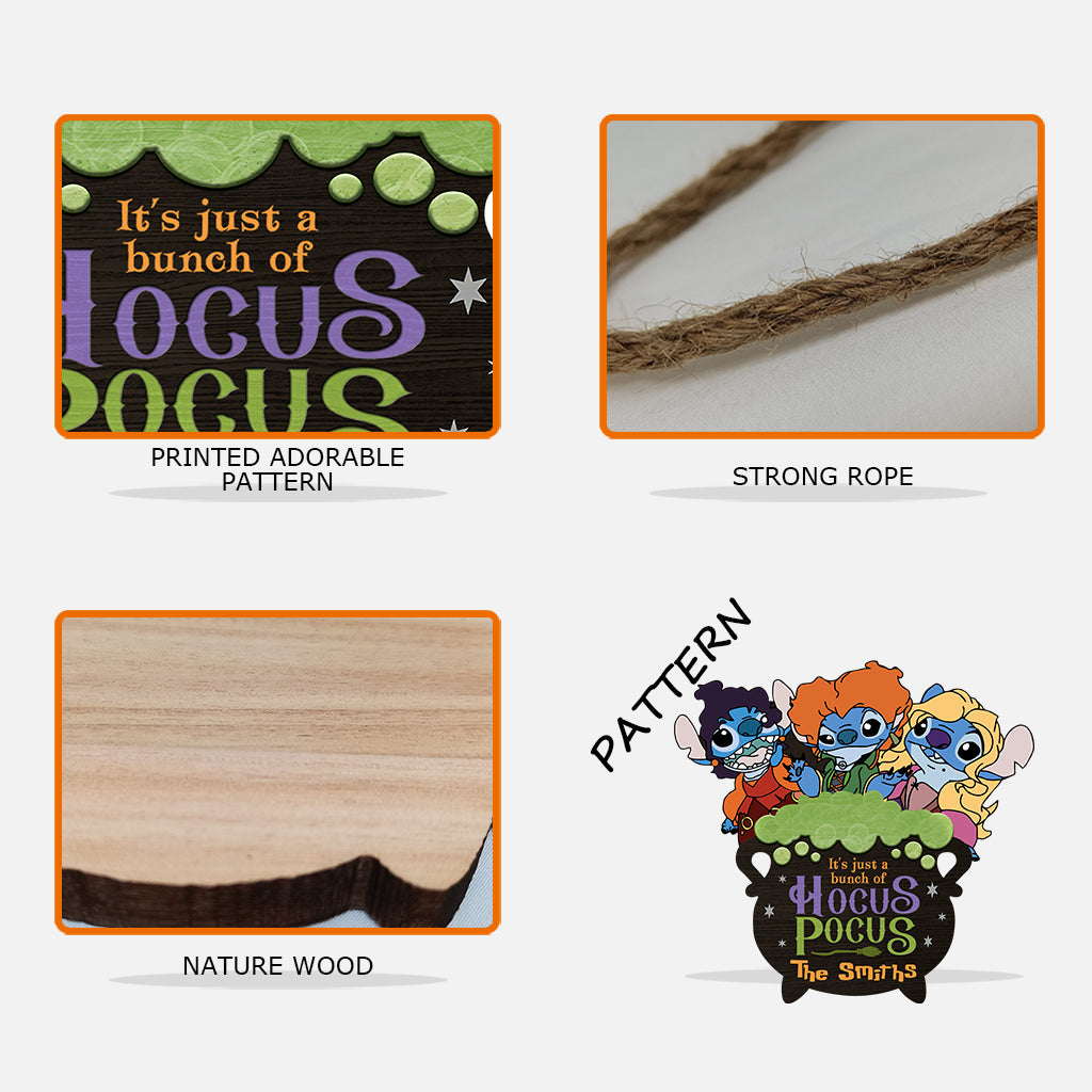 It's Just A Bunch Of Hocus Pocus - Personalized Ohana Custom Shaped Wood Sign