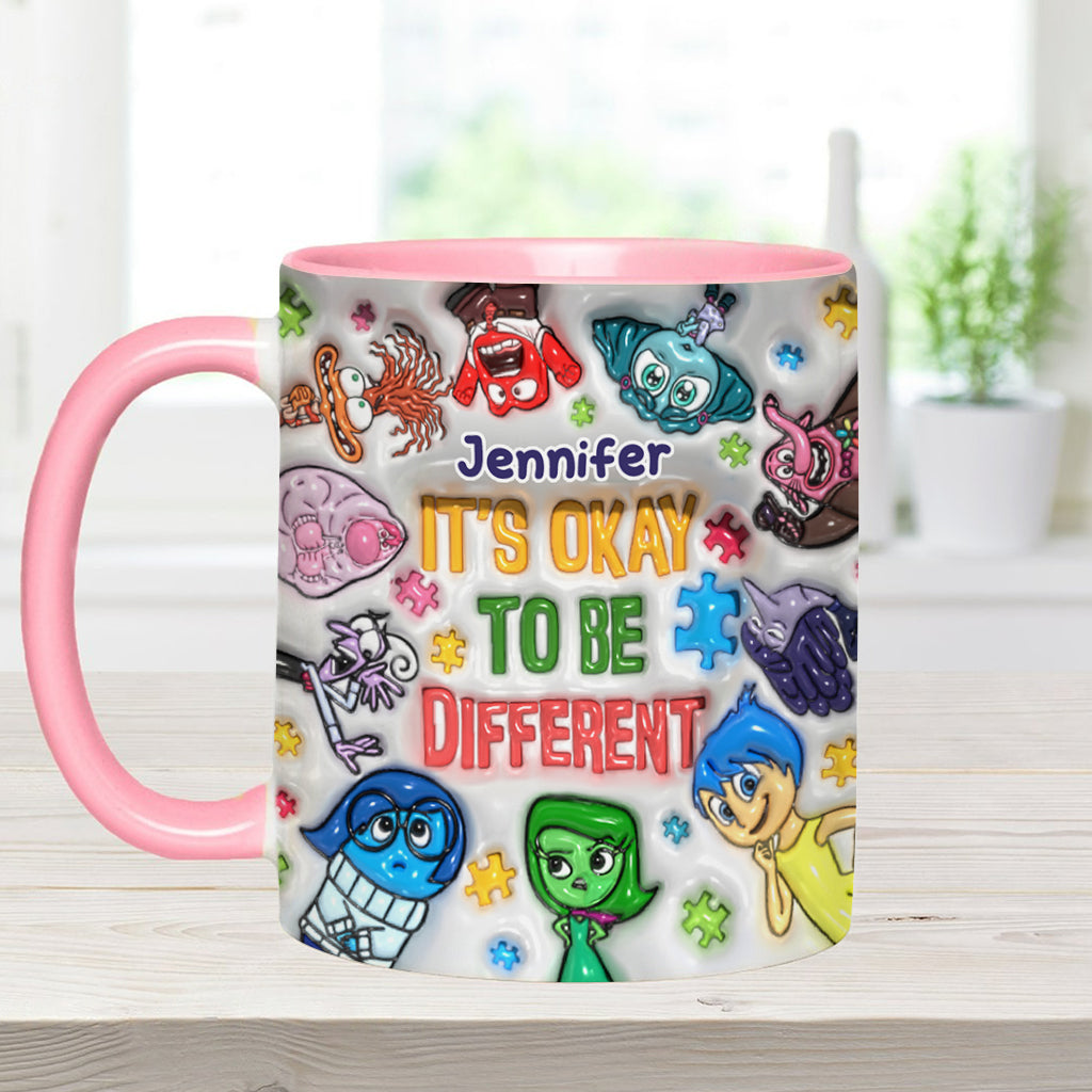 It's Ok To Be Different - Personalized Autism Awareness Accent Mug