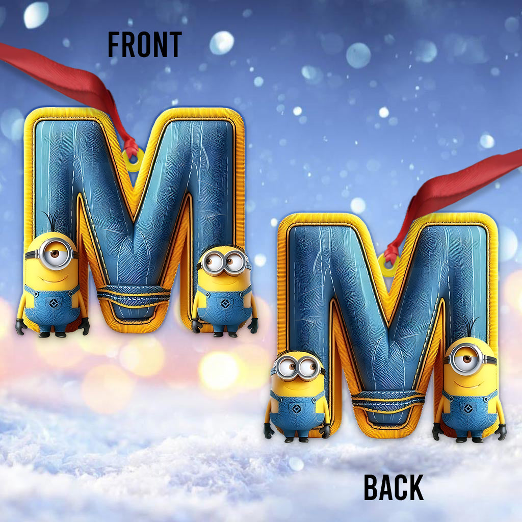 Yellow Monster Letter - Personalized Ornament