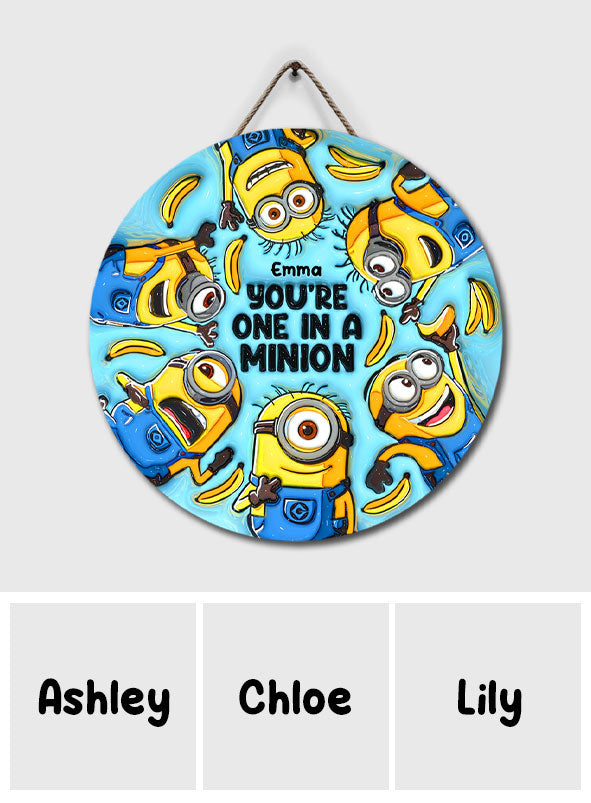 One In A Minion - Personalized Round Wood Sign