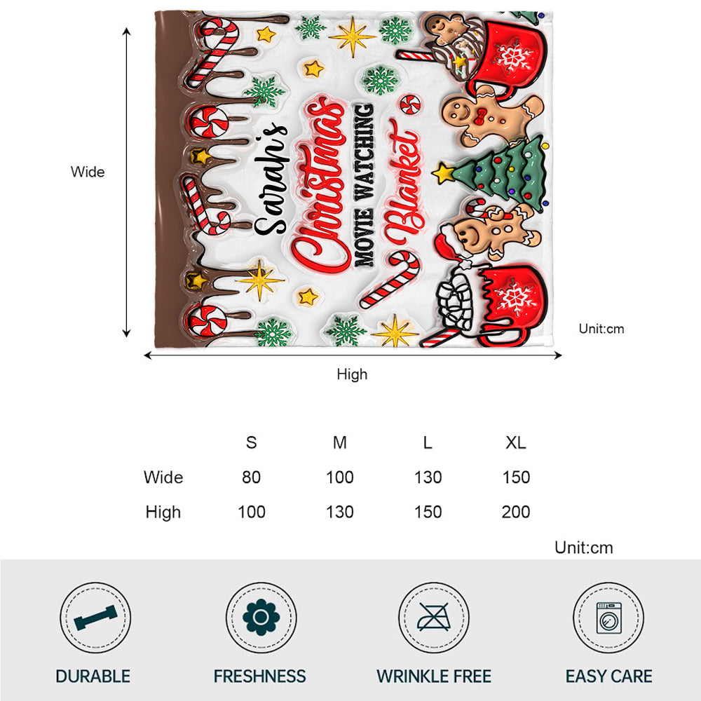Christmas Movie Watching Blanket - Personalized Blanket