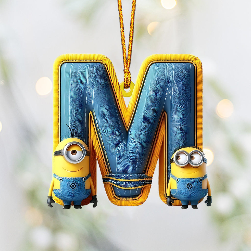 Yellow Monster Letter - Personalized Ornament