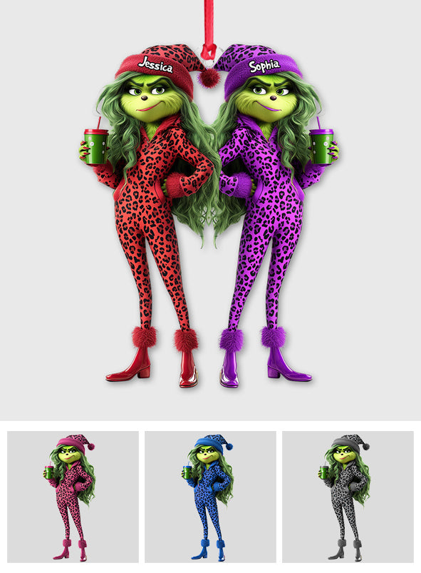 Besties Grinch Squad - Personalized Stole Christmas Transparent Ornament