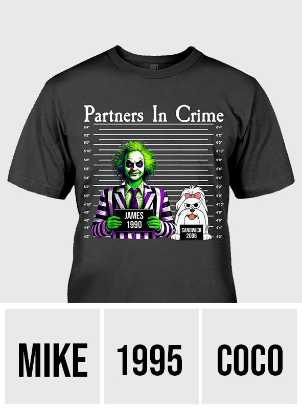 Partners In Crime Mugshot - Personalized T-shirt And Hoodie
