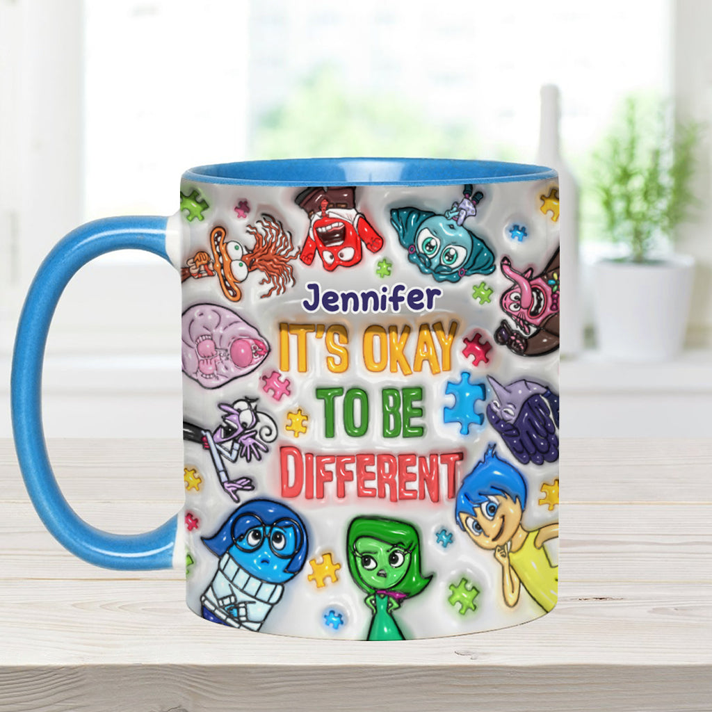 It's Ok To Be Different - Personalized Autism Awareness Accent Mug