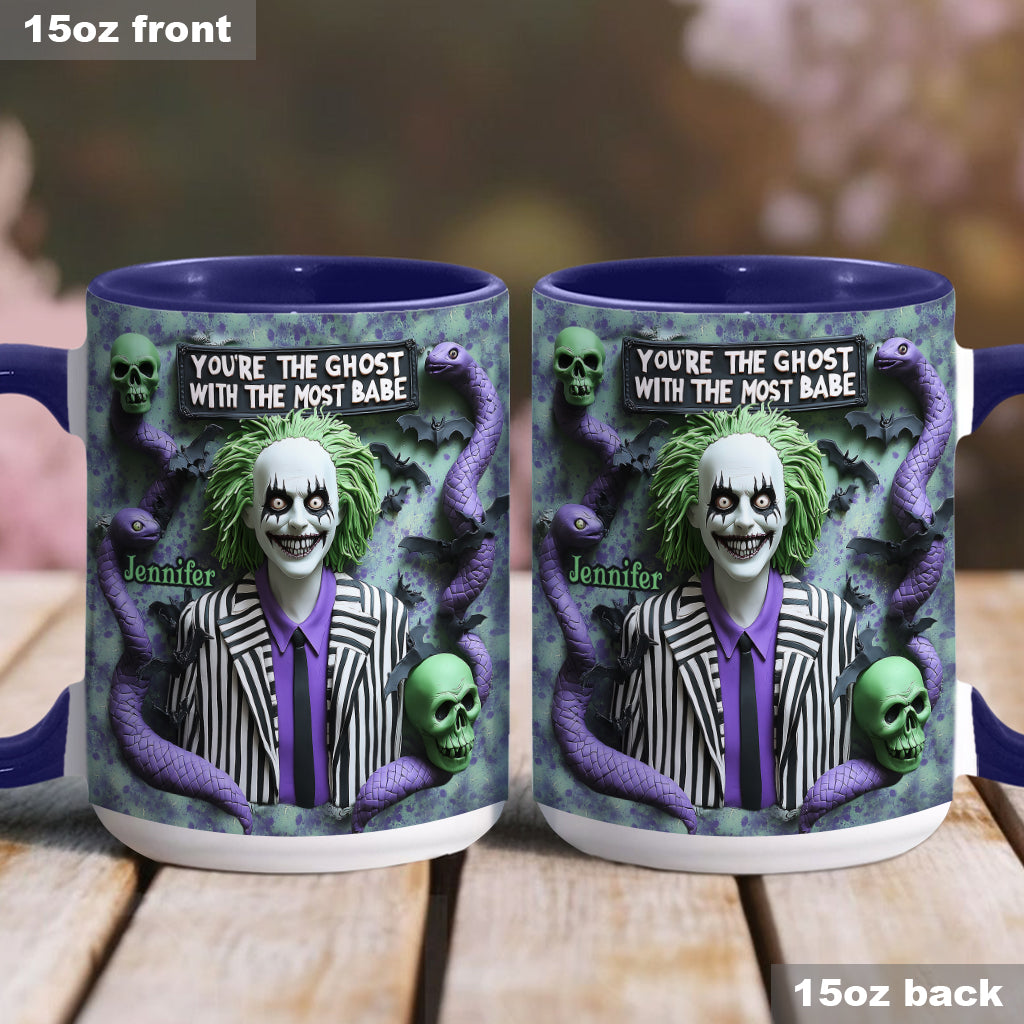 You're The Ghost With The Most Babe - Personalized Accent Mug