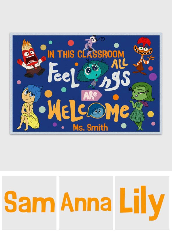 In This Classroom All Feelings Are Welcome - Personalized Doormat