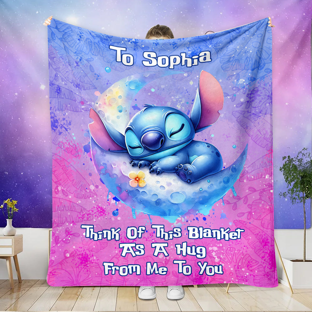 Think Of This Blanket As A Hug From Me To You - Personalized Ohana Blanket