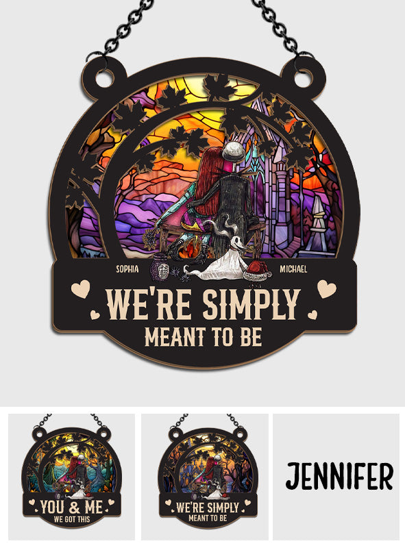 We're Simply Meant To Be - Personalized Nightmare 2 Layered Window Hanging Suncatcher