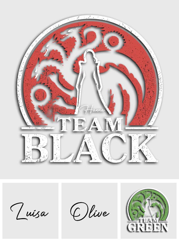 Team Black Vs Team Green - Personalized Thrones Game Decal Full