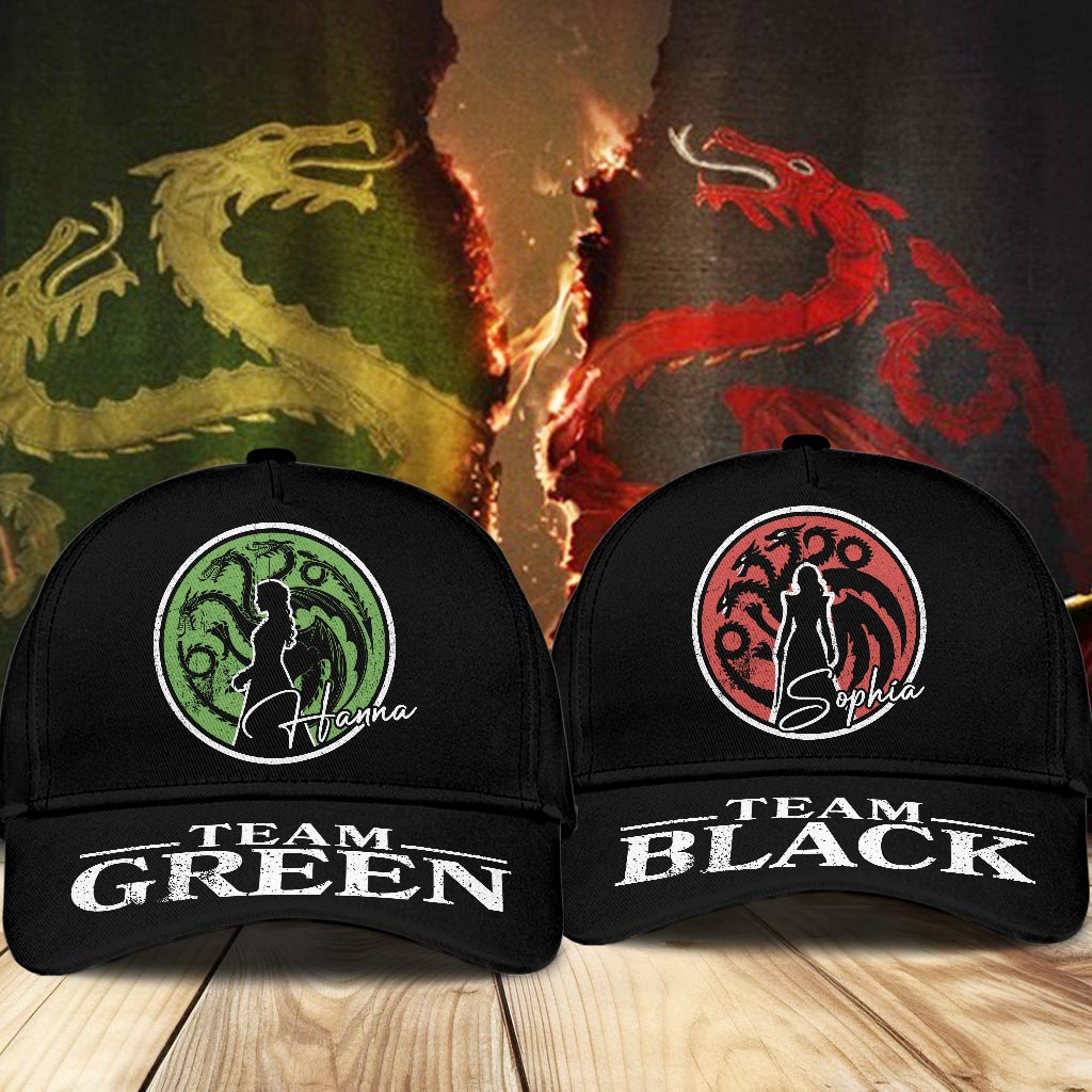 Team Black Vs Team Green - Personalized Thrones Game Classic Cap