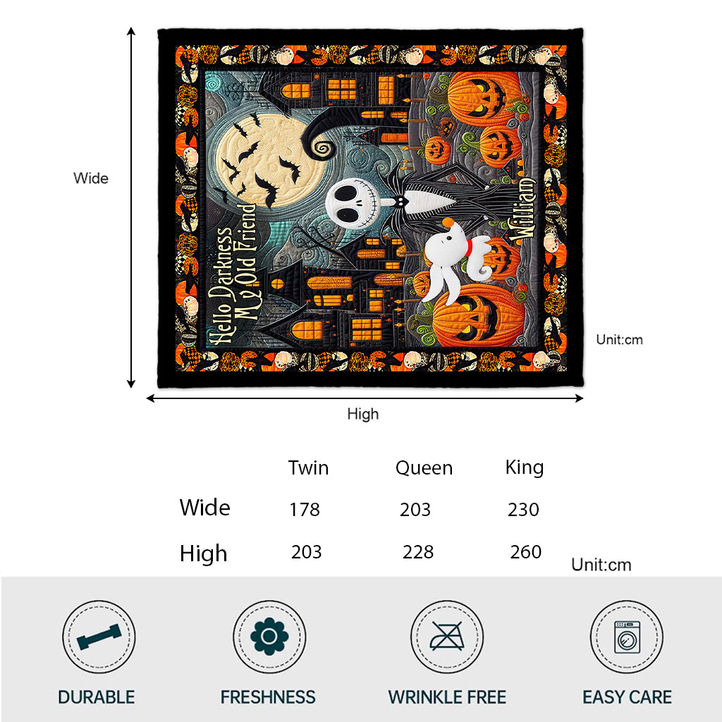 Hello Darkness My Old Friend - Personalized Nightmare Quilt